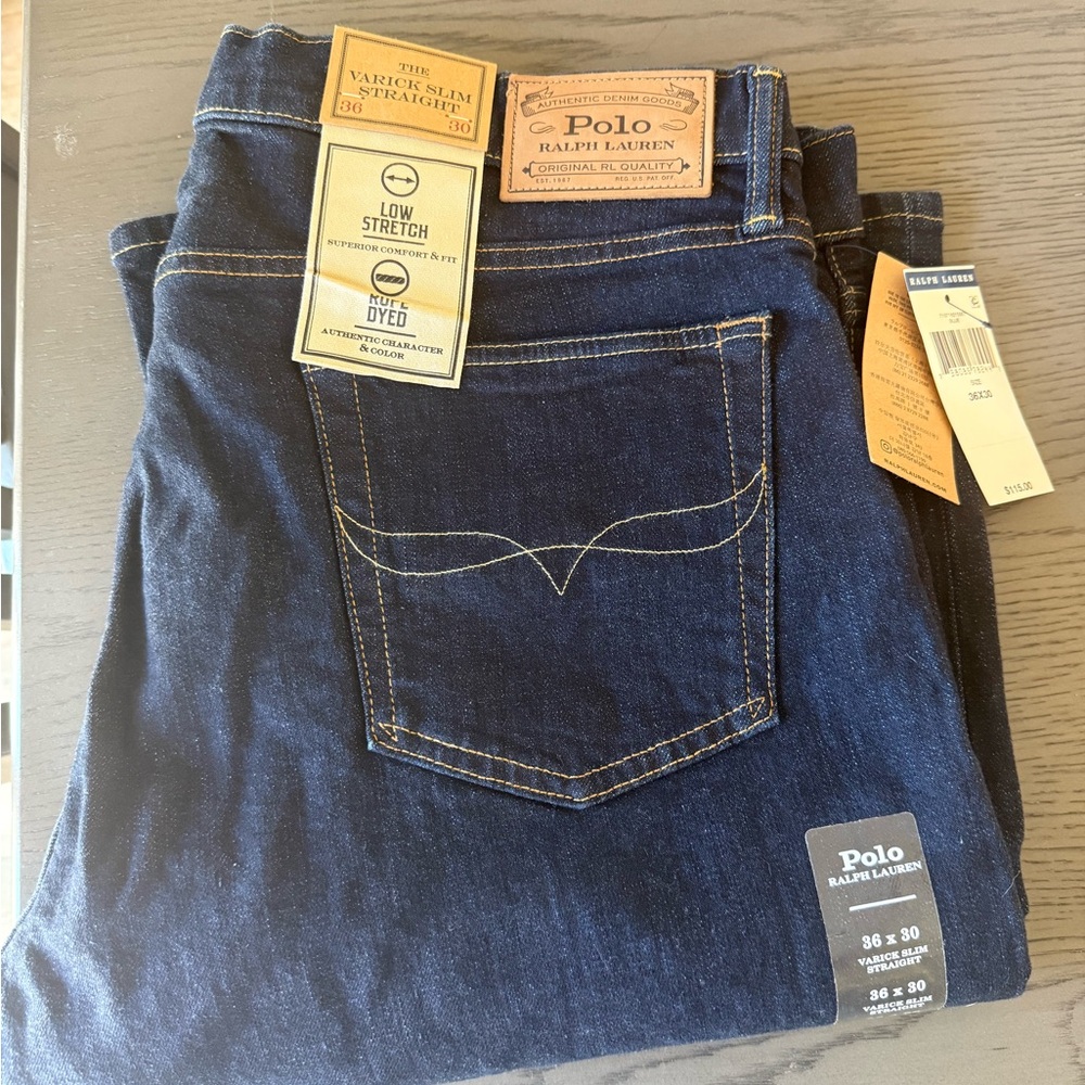 New with tags Polo Ralph Lauren Men’s jeans. Dark wash 36W x30L
